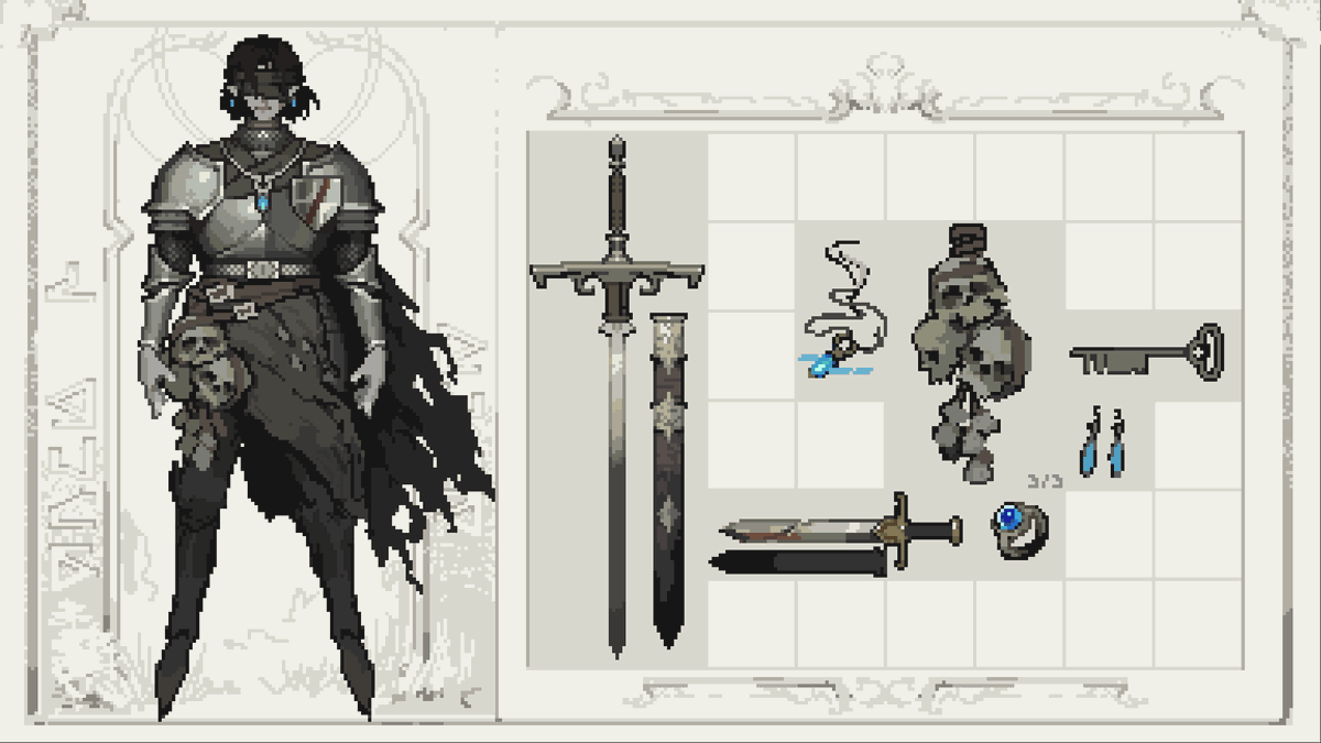 eCherryArt's tweet image. I’ve been thinking a lot about the aesthetics of white interfaces in games and the design of pixel knights. I wanted to finish this piece, but decided to put it aside for now
