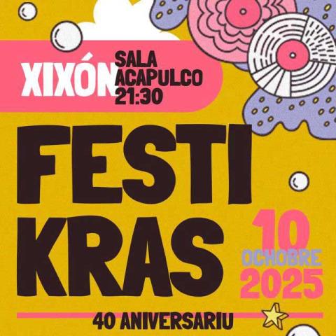 Festikras - 40 aniversario Radio Kras

Música
Vie. 10, 21.30h
Gijón | Bossanova Acapulco
Publica #PilarCavero

▶️ asturtur.com/musica/2025-10…
#RadioKras #radiolibre #Gijón #aniversariu <a href="/RadioKras/">Radio Kras</a> <a href="/relieveskras/">Relieves Kras</a> <a href="/KrasKlasika/">Kras Klasika</a> <a href="/CinefagiaFM/">Cinefagia FM</a> <a href="/La_Barbararadio/">La Bárbara radio</a> <a href="/prosperomoran/">Próspero Morán #Oficialidá</a> <a href="/AlvaroGranda89/">Álvaro Granda 🔻 🇵🇸</a>