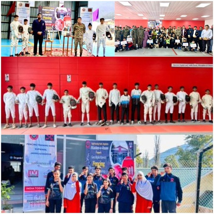 TalkJavid's tweet photo. The Indian Army hosted the Gen Bipin Rawat Fencing Championship, uniting youth from 8 J&amp;K districts. Team Udhampur clinched the title, Kupwara emerged runner-up. A celebration of discipline, unity, and youth empowerment through sports. 
 #YouthPower #JammuAndKashmir #IndianArmy https://t.co/DbvwYqALmU