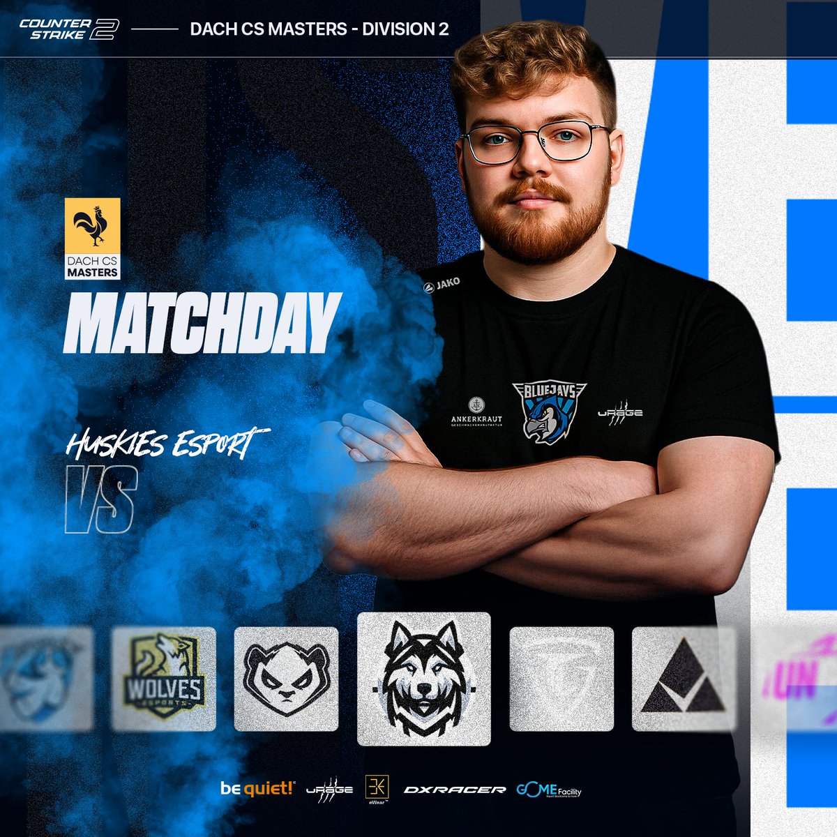 It’s matchday in the <a href="/dachcs/">DACH CS Masters</a> Masters Division 2! 🔥
Our Talents team is back on the server tonight, facing <a href="/HuskJuelichgg/">Huskies eSport Jülich e.V.</a> in a Best of 3 series. After a challenging start to the season with two close losses, the team is ready to bounce back and show what they’re truly capable of.
