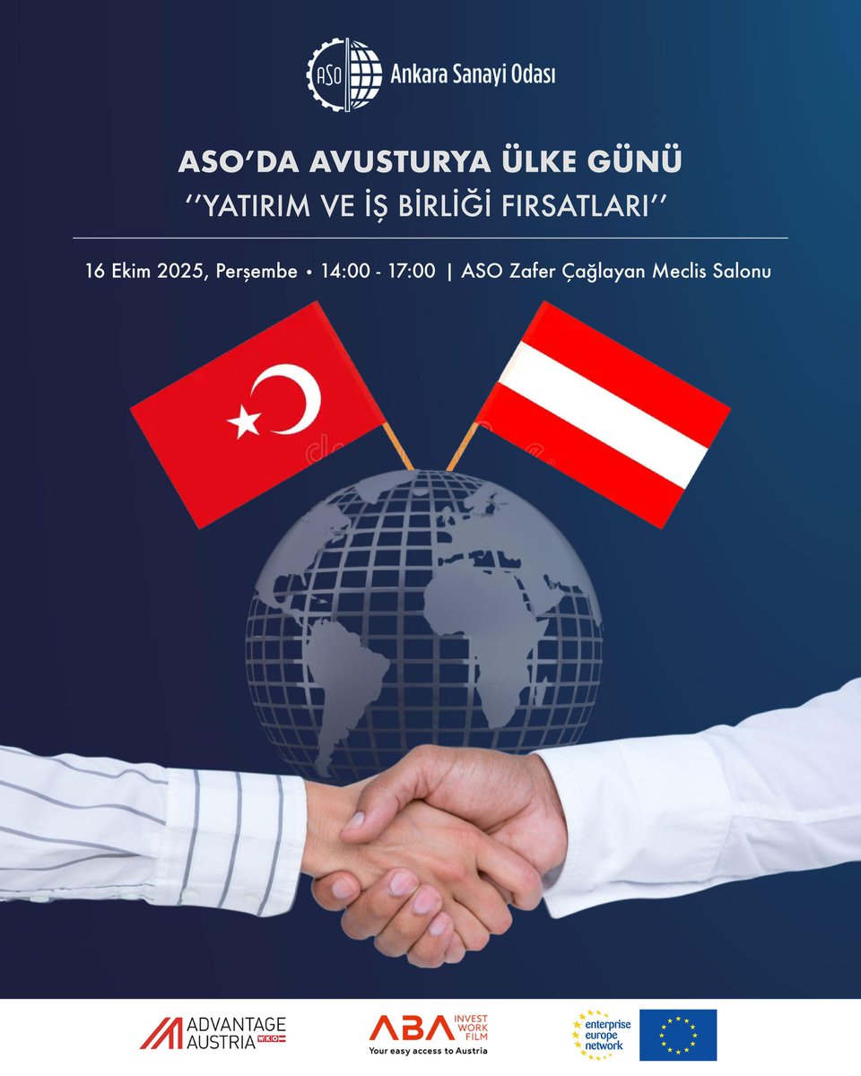 Ankara Sanayi Odası ve Avusturya’nın Ankara Büyükelçiliği Ticaret Müşavirliği Advantage Austria Türkiye, Georgia &amp; Azerbaijan iş birliğinde Avusturya Federal Ekonomi ve Çalışma Bakanlığı’na bağlı Austria Business Agency (ABA) katılımıyla düzenlenecek “Yatırım ve İş Birliği