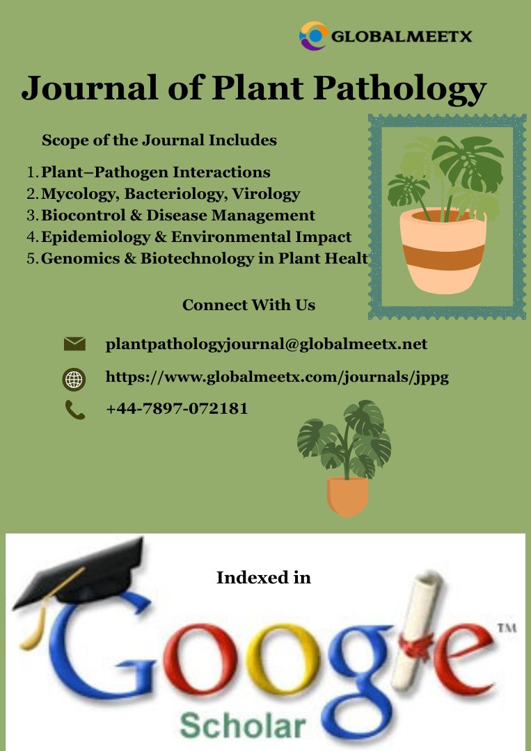 The Journal of Plant Pathology (JPPG)  We publish original research, reviews, and case studies that support sustainable agriculture and global food security.

For submissions &amp; queries: WhatsApp us at +44 7897 072181

Visit: globalmeetx.com/journals/jppg

#PlantPathology