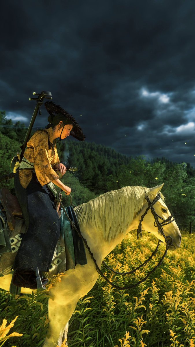 PatientValkyrie's tweet photo. Moody skies for a homecoming #GhostofYotei #VirtualPhotography #PhotoMode @SuckerPunchProd https://t.co/Hpdos2QrDs