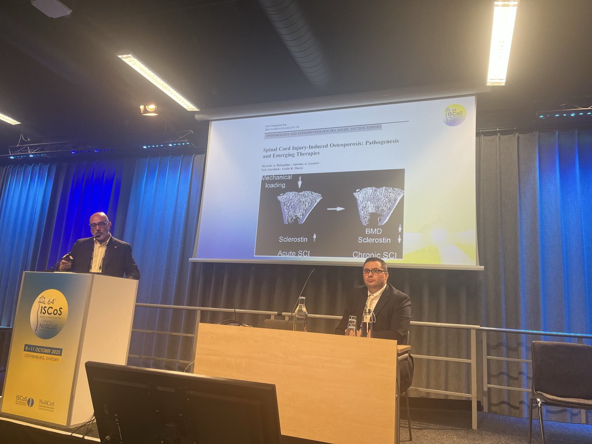 Professor Yannis Dionyssiotis presenting on osteoporosis and the risk factors for developing these in SCI