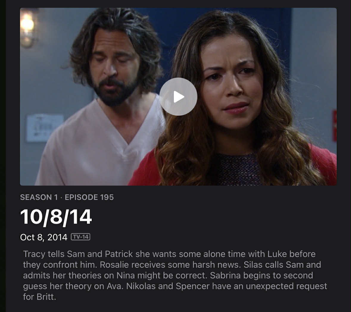 General Hospital -October 8, 2014 🙂🎭📺 <a href="/AppleTV/">Apple TV</a>