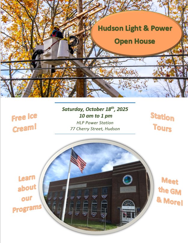 Only 10 days until the Hudson Light &amp; Power Open House! Join us on October 18th, 10am-1pm - Station Tours, Free Ice Cream and more!