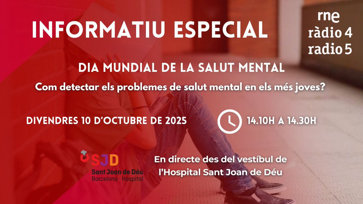 🧠🫂 Com abordem la salut mental amb els joves?

💬 Tertúlia a <a href="/radio4_rne/">radio4_rne</a> amb <a href="/miremoreno6/">Mireia Moreno</a> i veus expertes:

• Elena Flores, psicòloga d’addiccions
• Mireia González, especialista en autolesions
• <a href="/loladomene/">Lola Domene López</a>, infermera de salut mental
• Yazmín Rodríguez, activista a