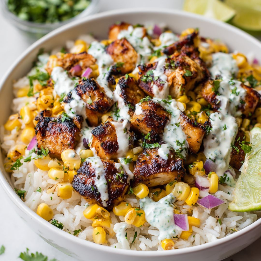 Grilled chicken, zesty corn, and creamy sauce all in one bowl 🌽
This Street Corn Chicken Rice Bowl is bold, fresh, and crave-worthy.
Make it today 👉 violarecipes.com/street-chicken…
#chickenrw #corn #dinner #HealthyEating #recipes