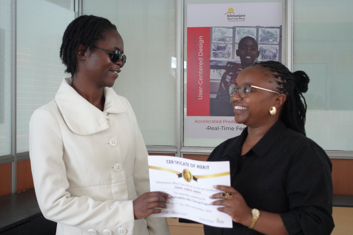 KiliBlind's tweet photo. A proud moment at KBTA! 🎓
Our 9th Cohort has completed the Employability Skills Training Program, gaining the confidence and skills to thrive in the modern workforce. 
Here’s to inclusion, opportunity, and bold new beginnings. 
#KBTA #employabilityskills https://t.co/nCnsM89AMJ