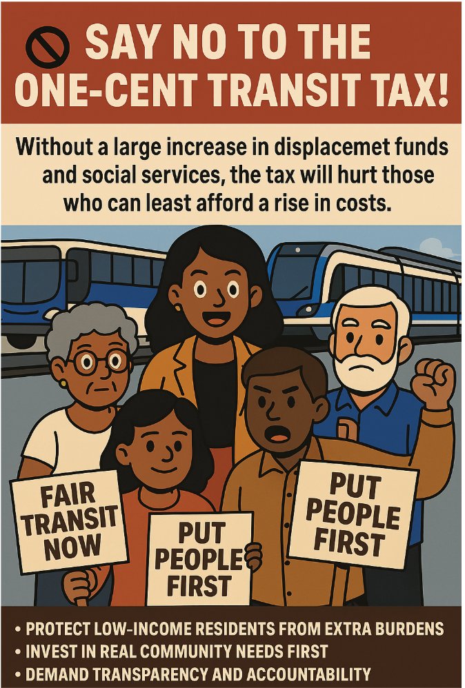 Action_NC's tweet photo. 🚫 They say it’s “just a penny.”
But it’s a TRIPLING the current tax, hitting working families the hardest.
No Red Line. No guarantees. No trust.
Charlotte wants more $$, but gives no plan, no protections.
Say it with us:
🗳️ VOTE NO on the #TransitTax
#PeopleFirst https://t.co/O28t7Zz77D