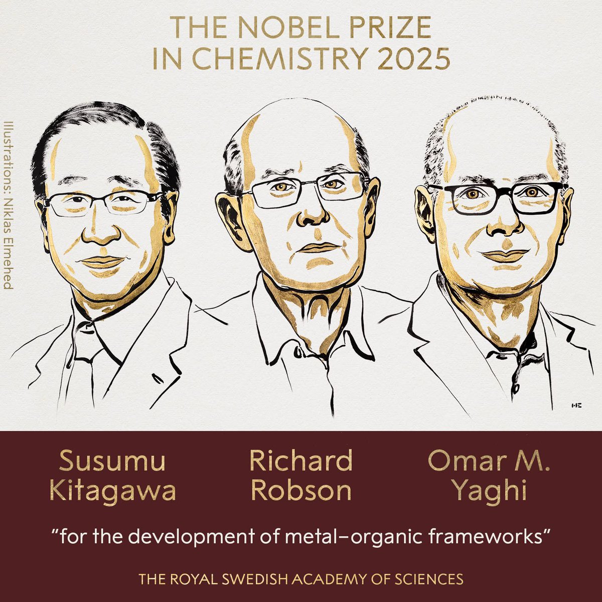 BildirirH's tweet photo. As a researcher in the field of porous materials, I am happy to see those names receiving the Nobel in chemistry due to their contributions on Metal Organic Frameworks (MOFs). https://t.co/iFM1DBx6u9