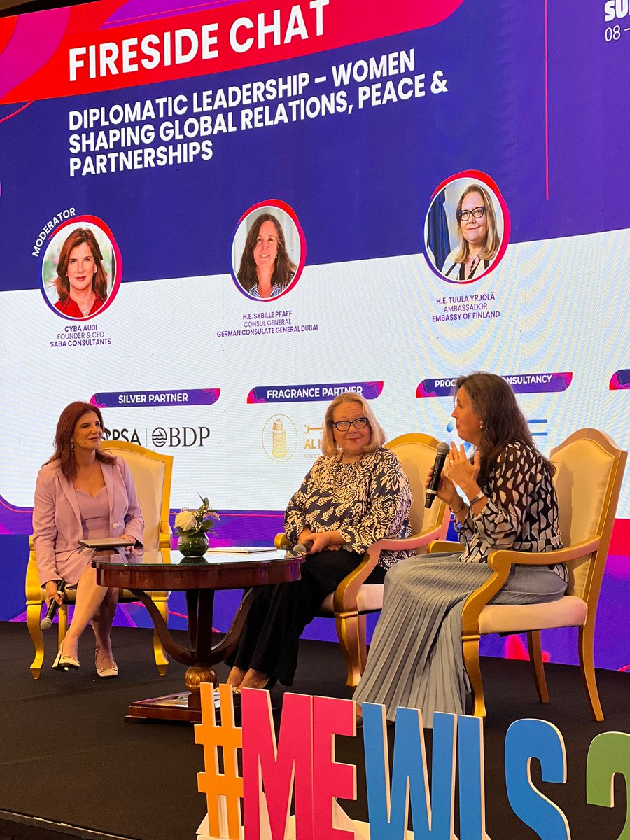 H.E. Tuula Yrjölä participated Women Leaders Summit 2025 in Dubai. Finland, the first country to grant women full political rights in 1906, continues to lead by example: 61% of Finnish diplomats are women, and the country has been led by female prime ministers and a president.