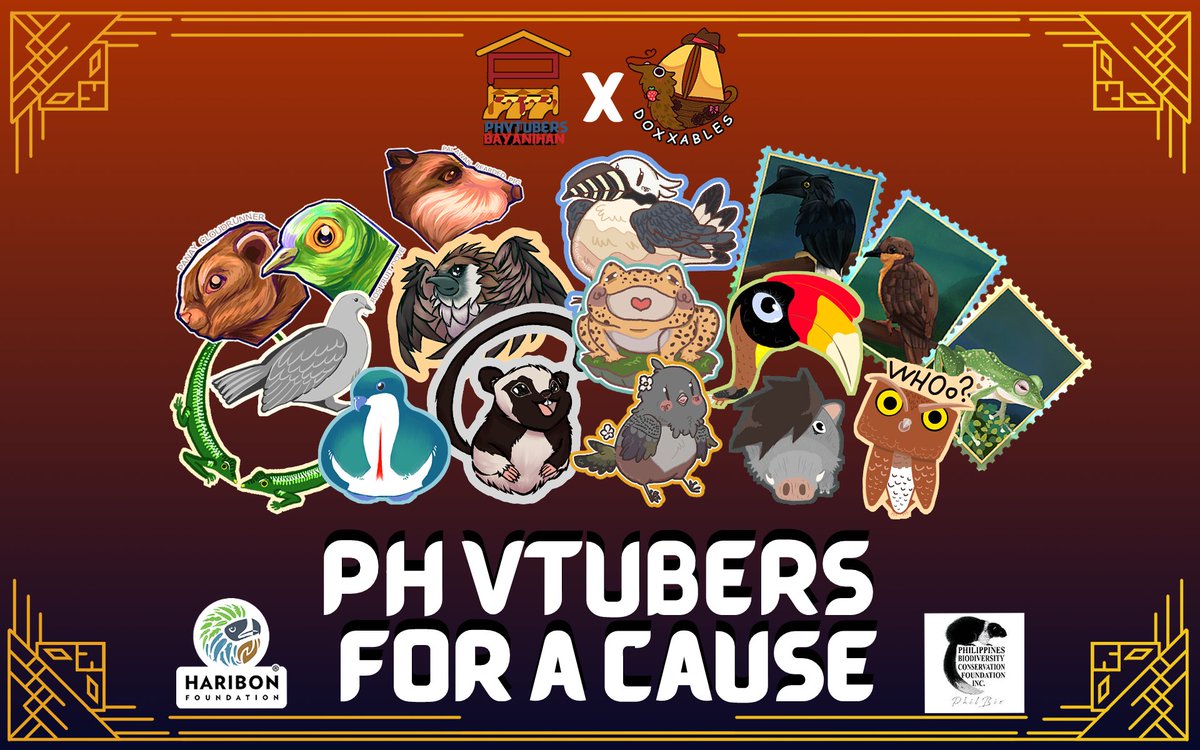 BAYANIHAN x <a href="/doxxablesPH/">Doxxables ⚠️ | Natsu Matsuri</a> - PHVTUBERS FOR A CAUSE PREORDERS ARE NOW OPEN (1/2)

Help raise conservation efforts of these animals and their habitats at CosMeet and CosMatsu! All earnings will be donated to Haribon Philippines and Philippine Biodiversity Conservation Foundation Inc!