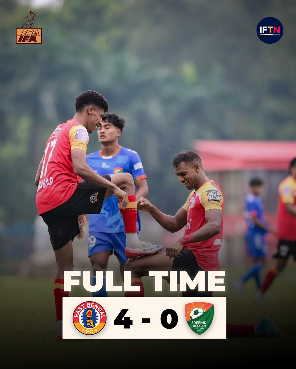 IS_Netwrk29's tweet photo. 🚨 Dominant Start! 🔴🟡!

East Bengal kick off their IFA Shield campaign in style with a 4-0 win over Sreenidi Deccan.

A statement performance to begin their title charge! 💪

#EastBengal #IFAShield #IFTN #IndianFootball https://t.co/ikic0rv73c