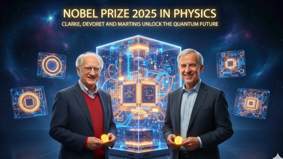 samacharkhabar's tweet image. The #NobelPrize2025 in Physics goes to John Clarke, Michel Devoret &amp;amp; John Martinis . Their discovery of macroscopic quantum tunnelling &amp;amp; energy quantisation in circuits showed that even large systems can exhibit quantum behavior. samacharkhabar.com/nobel-prize-20…

#quantumtechnology