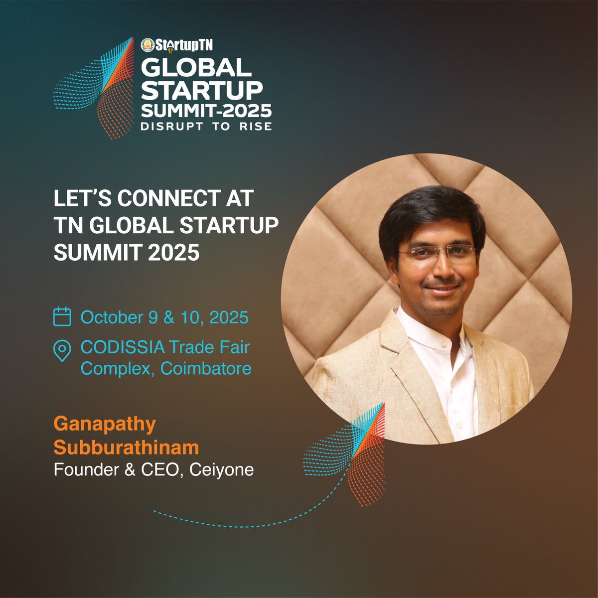ceiyone's tweet image. We’re excited to announce that Ceiyone, a proud @Zoho  Partner, will be part of the TN Global Startup Summit 2025 — happening on October 9 &amp;amp; 10, 2025, at Codissia Trade Fair Complex, Coimbatore.

#TNStartupSummit2025 #Ceiyone #ZohoPartner #StartupEcosystem #Innovation