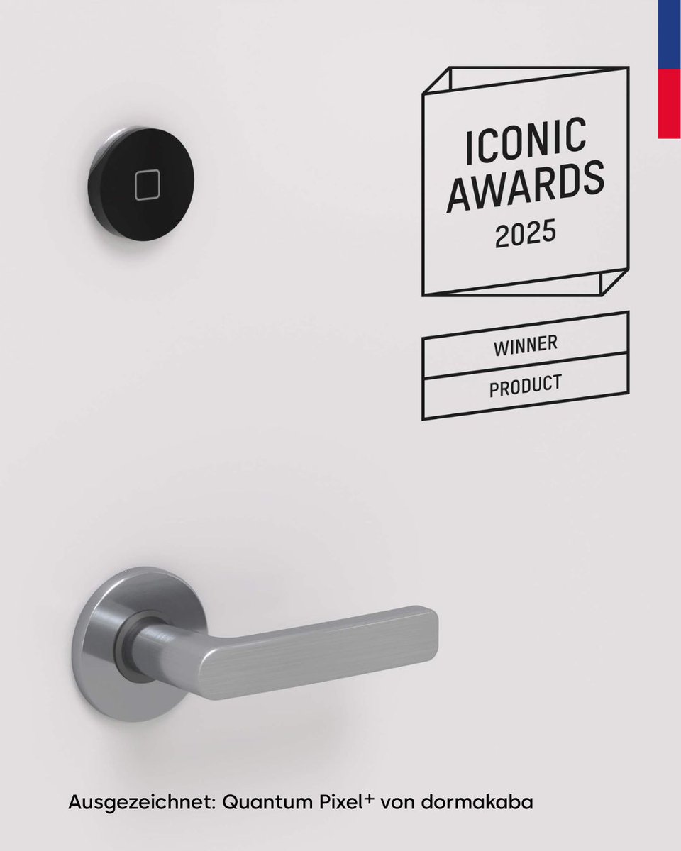 dormakabaDE's tweet photo. 🏆 Ausgezeichnet: Das elektronische Hotelschloss Quantum Pixel+ von dormakaba wurde mit dem ICONIC Award 2025: Innovative Architecture in der Kategorie Product – Building Facility ausgezeichnet.
#dormakaba #QuantumPixelPlus #iconicawards #germandesigncouncil #SmartAccess https://t.co/ZtfqS23QPl