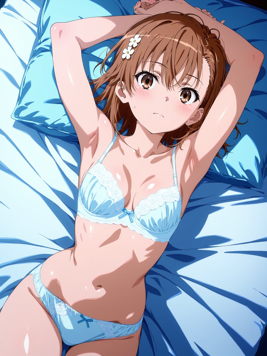 sakusaku2359's tweet image. とある/御坂美琴

おやすみなさい💤
#AIイラスト