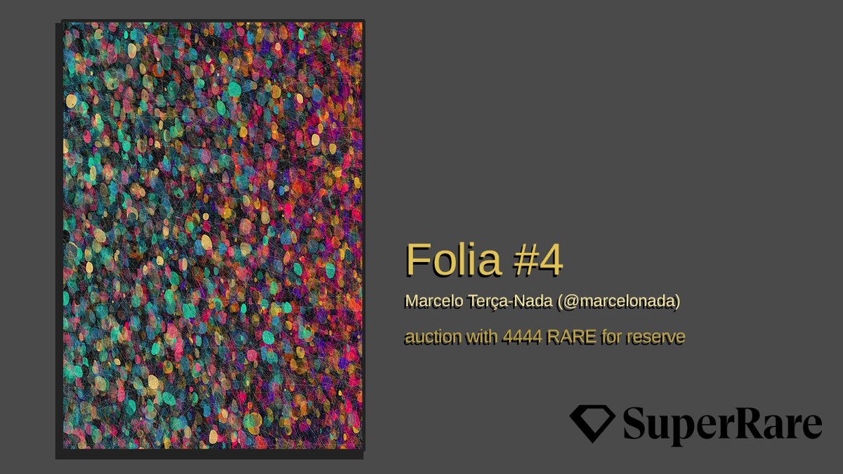 marcelonada's tweet image. Gm friends✨
I&apos;m glad to announce the release of Folia #4, which has just been listed on @SuperRare 💎

⚪ Link and more information about the project are available on 🧵

(Please, help spread the word to anyone who might be interested)