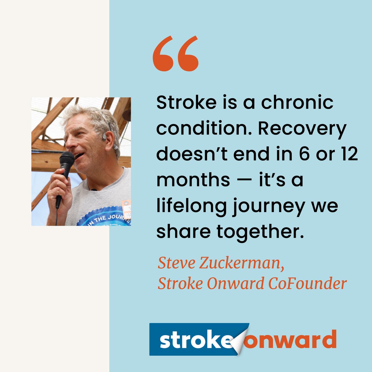 StrokeOnward's tweet image. “Stroke is a chronic condition. Recovery doesn’t end in 6 or 12 months — it’s a lifelong journey we share together.”
—Steve Zuckerman
#StrokeRecovery #StrokeOnward #LifeAfterStroke #Carepartners