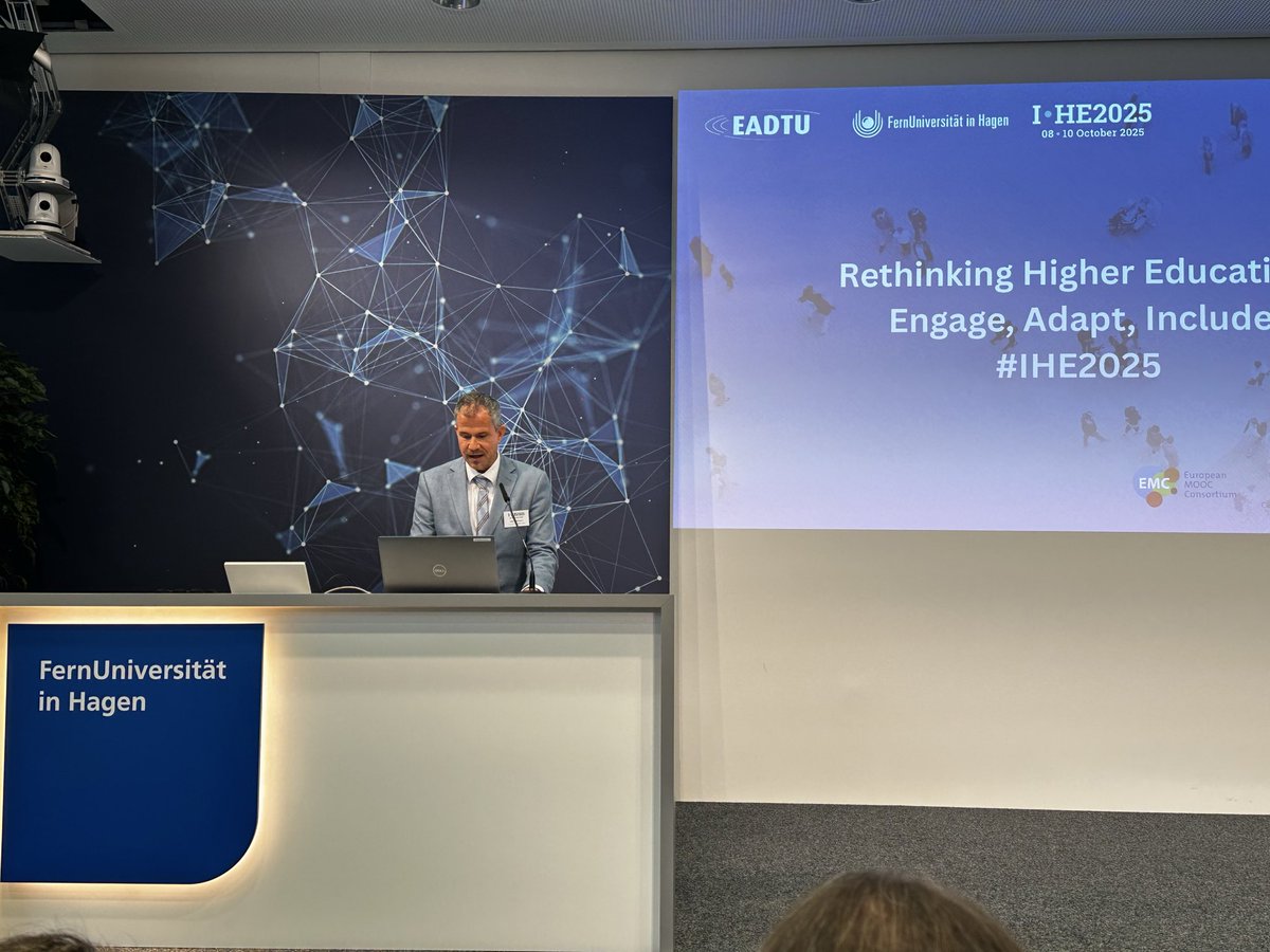 pastorams's tweet photo. The @EADTU annual conference 2025 opens with the words of our host Rector Stefan Stürmer @fernunihagen and EADTU president and vice president @TheoBastiaens Rector @OU_Nederland and @afitob Rector @UOCuniversitat 
#IHE2025 https://t.co/uaq6iFJvtZ