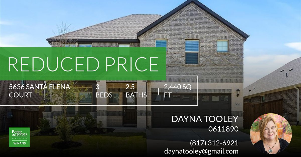 DaynaTHomes's tweet photo. 📍 Reduced Price 📍 This recently reduced home at 5636 Santa Elena Court in Fort Worth won't last long, so, don't wait to set up a showing! Reach out here or at (817) 312-6921 for more information! #BeBetter #DaynaSellsHouses #Nort... https://t.co/nguHpdCb3p https://t.co/q7Vx4tcLEB