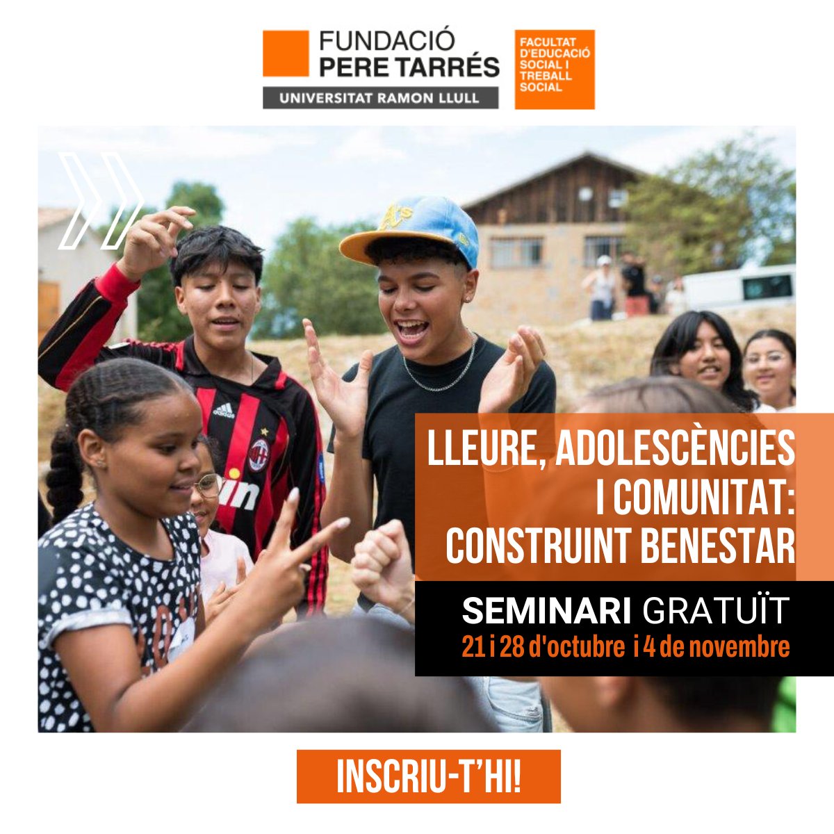📣 Seminari gratuït: Lleure, adolescències i comunitat: construint benestar

📅 21 i 28 d'octubre i 4 de novembre
👉Consulta el programa i inscriu-t'hi aquí: f.mtr.cool/pghxuhkfeh
