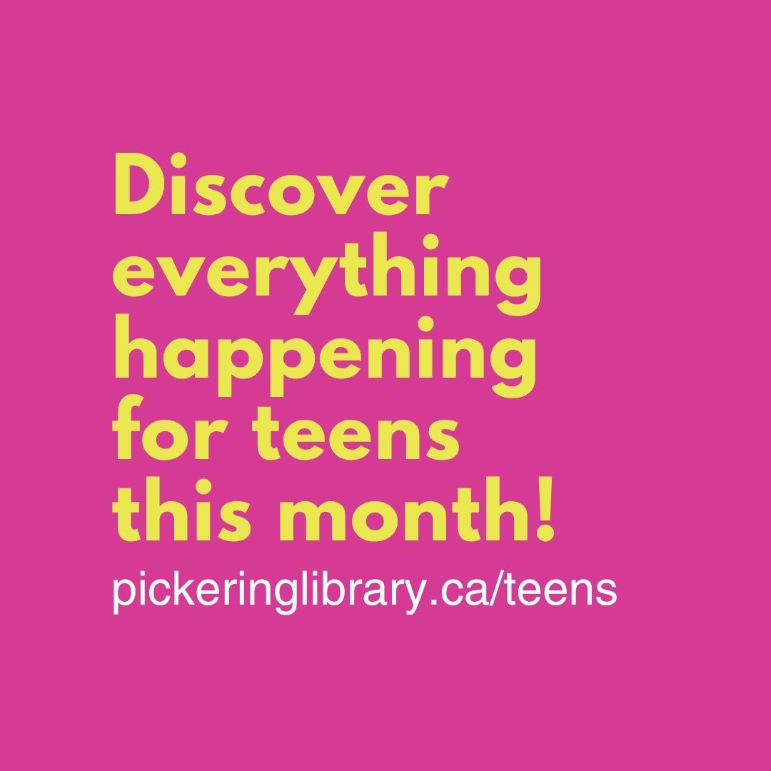 Hey teens! Looking for a place to hang out, create, or connect? We've got you covered. 🙌 There's a whole lineup of awesome teen events happening this October at the Library!
See everything happening: pickeringlibrary.ca/events