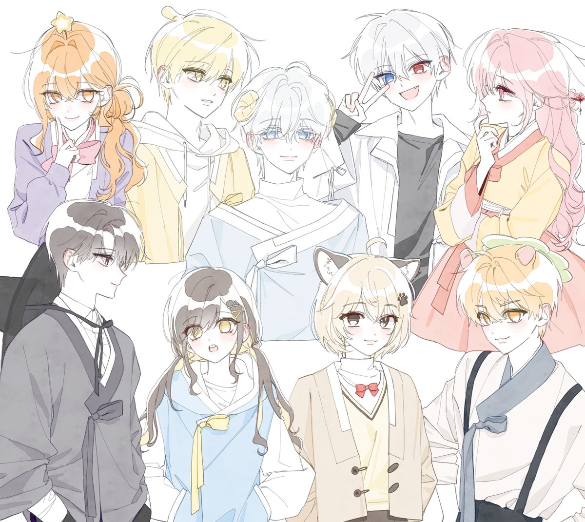 ajgkwl_109's tweet photo. 요건 복장 구상한 거
한복은 입히고 싶은데 디자인 할 엄두는 안 나서 간단하게 했음.. https://t.co/hbSeHlAGoE