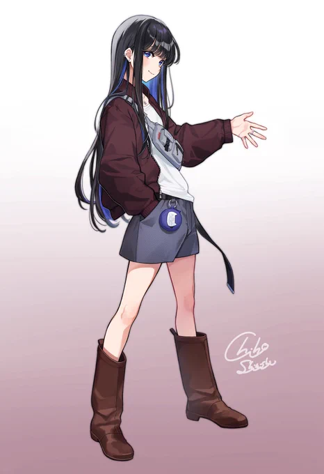 #創作 黒髪ロングさん