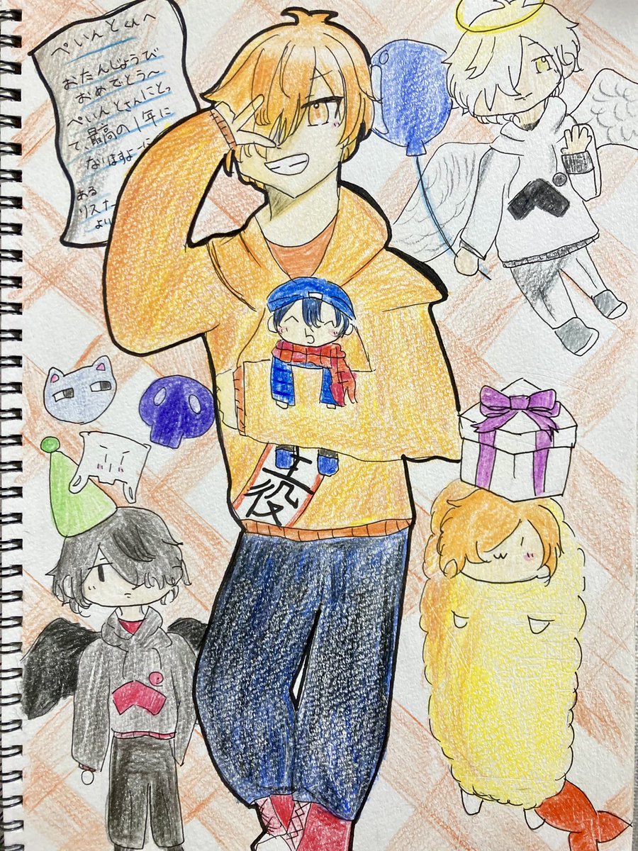 pimann____'s tweet photo. ¨̮♡⃛𝗛𝗮𝗽𝗽𝘆 𝗕𝗶𝗿𝘁𝗵𝗱𝗮𝘆♡⃛¨̮

ぺいんとさんを書き始めたの2年前の誕生日からです🫶
ぺいんとさんにとって素敵な年にこれからもなりますように🫶🫶

 #ぺいんとさんの誕生日会2025  #ぺいんとの絵本  #ぺいんと誕生祭2025 

←2年前の初描き                今日→ https://t.co/qO2VGkFpKv