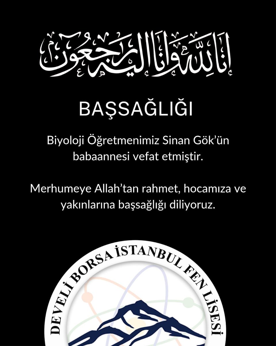 develifenlisesi's tweet image. Teyzelerimize Allah’tan rahmet, hocalarımıza ve yakınlarına başsağlığı diliyoruz. Mekanları cennet, makamları âli olsun.