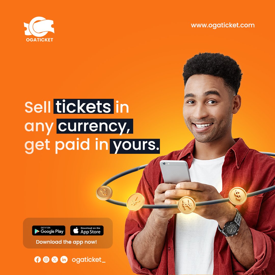 Global audience? No problem 🌍💸
With OgaTicket, you can sell tickets in any currency and still get paid in yours.
No limits. No borders. Just seamless ticketing. 🎟️

#OgaTicket #eventtech #eventorganizer