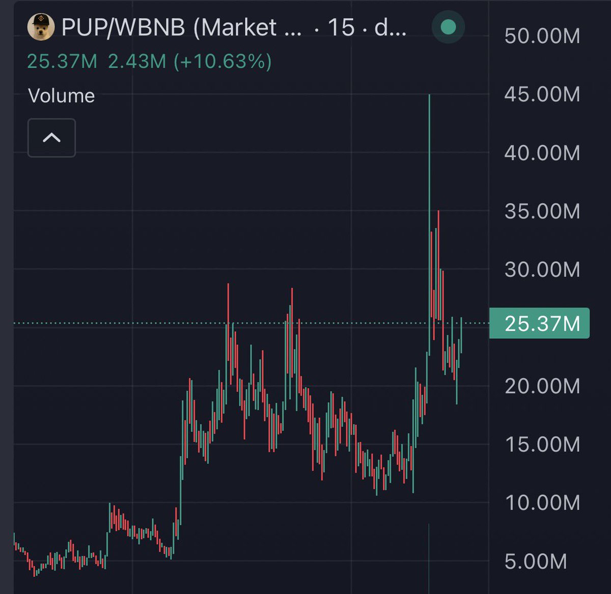 $pup hit 45M an hour ago

And I told you to buy at 7m that is an easy 6X

Bnb is taking over rn
