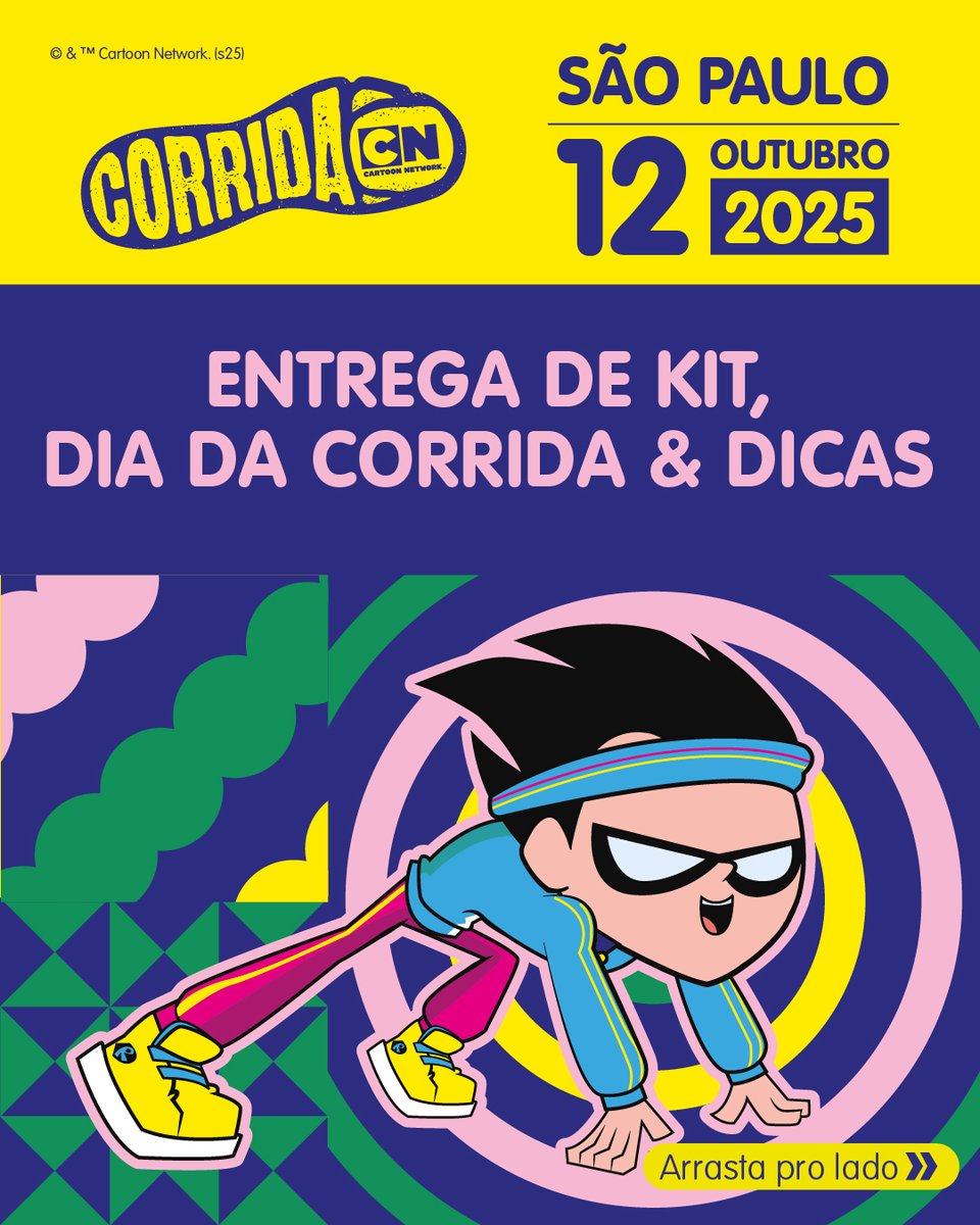 yescom's tweet image. corridacartoon.com

👧🏻🧒🏻Está chegando a hora de correr com a criançada!
 🛍️Prepare-se para retirar os kits dos atletas mirins e se divertir na Corrida Cartoon!