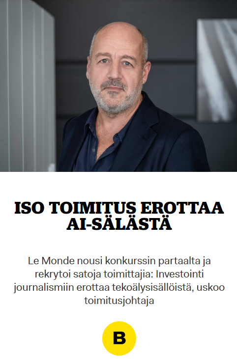 Toimitusjohtaja Louis Dreyfus kertoo, mihin Le Monde on käyttänyt journalistiset resurssinsa sekä millaisia kokemuksia yhtiöllä on yhteistyöstä Open AI:n ja Perplexityn kanssa. 👇#journalismi
suomenlehdisto.fi/le-monde-nousi…