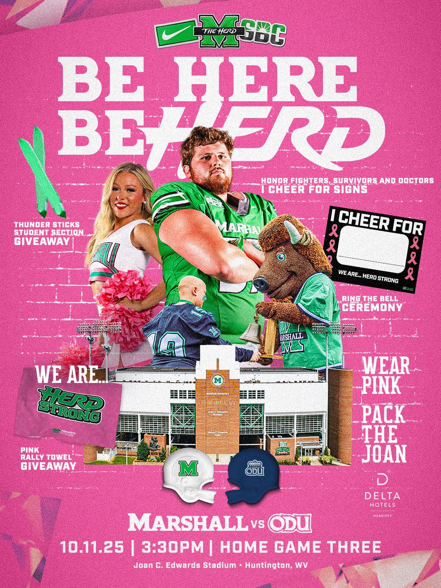 Can’t wait to be back in The Joan! ☀️

70° and sunny at kickoff — perfect football weather.

See you there 👇
🎟️: herdtickets.evenue.net/event/F25/F03

#WeAreMarshall