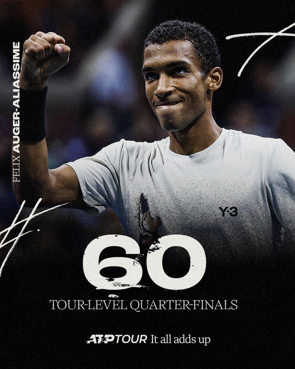atptour's tweet image. Another chapter written 📚📷
@felixtennis becomes the first Canadian to reach the final eight in Shanghai, a 60th career quarter-final for Felix
@SH_RolexMasters
| #RolexShanghaiMasters