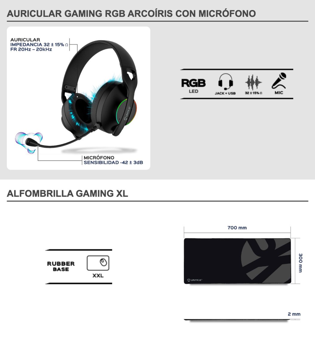 Pack Gaming NOVA 4 en 1
- Teclado con iluminación
- Ratón de alta precisión
- Auriculares con micro para dominar la partida
- Alfombrilla para un deslizamiento perfecto

Perfecto para el Black Friday o Navidad.
Descúbrelo aquí: n9.cl/s29sp