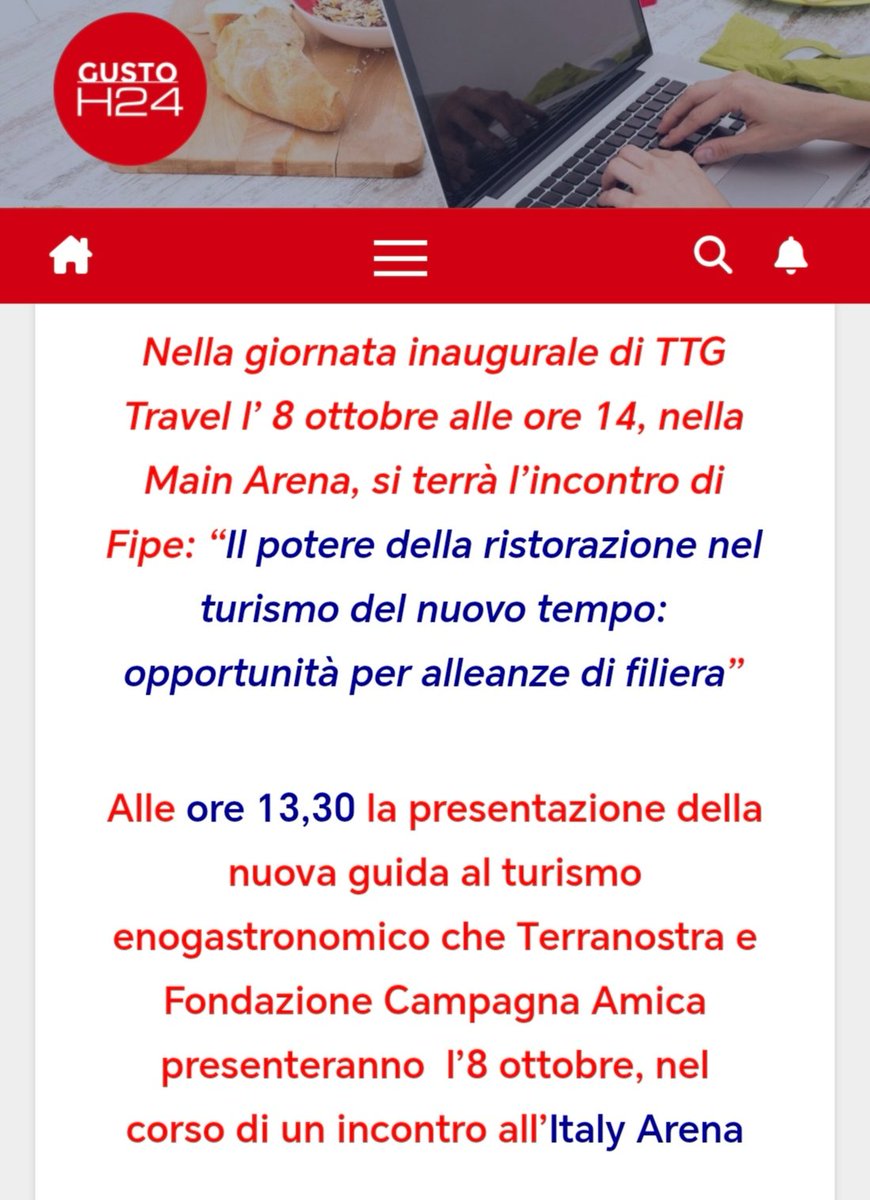 Ristorazione nel turismo al #TTG Travel il rapporto <a href="/fipeconf/">Federazione Italiana Pubblici Esercizi</a>
Inizia il convegno a Rimini fiera

<a href="/IEGexpo/">ITALIAN EXHIBITION GROUP</a>
<a href="/marcoforc/">Marco Forcellini</a> <a href="/morenocedroni/">Moreno Cedroni</a> <a href="/CarloVischi/">Carlo Vischi</a> <a href="/BettaVitali/">Solo bagaglio a mano</a> <a href="/PecoraroScanio/">Alfonso Pecoraro Scanio</a> <a href="/comunerimini/">Comune di Rimini</a>