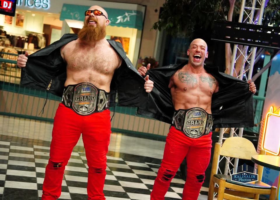 The Tag Team Championship Belts never looked so good then wrapped around our perfect waists!! STILL your tag team champions and nothing you say or do will change that. 😤💪🏼 #tagteamchampions #swolepatrol #swolebros #swolegoals #planetthiccness #thickboys