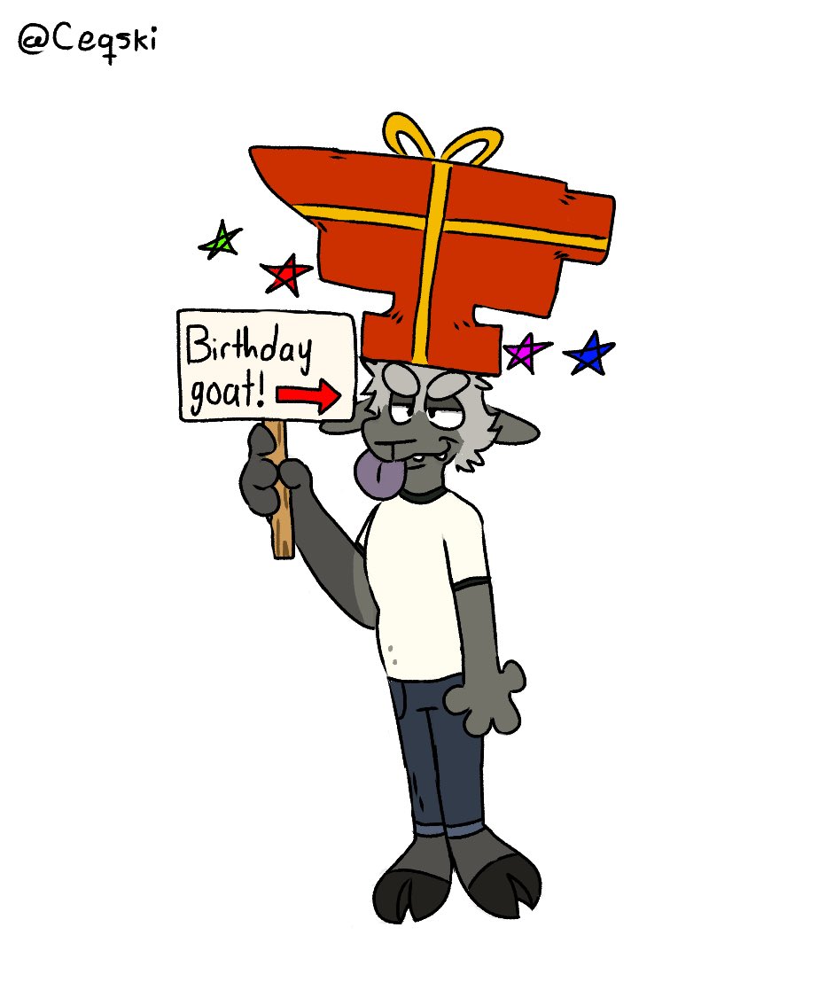 Today, I’m a birthday goat, wearing my birthday gift(I hope it’s a guitar!!!)🎉🎉🎉