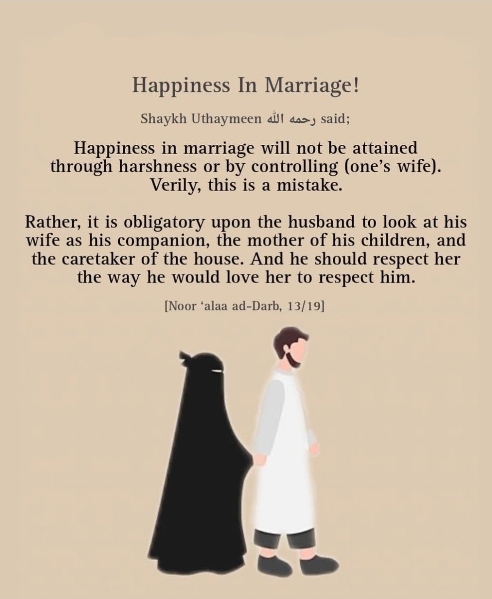 YahayaOmar13's tweet image. _Treat your wife with kindness and respect, just as you would want her to treat you.

#islamicpost #Muslims #islam