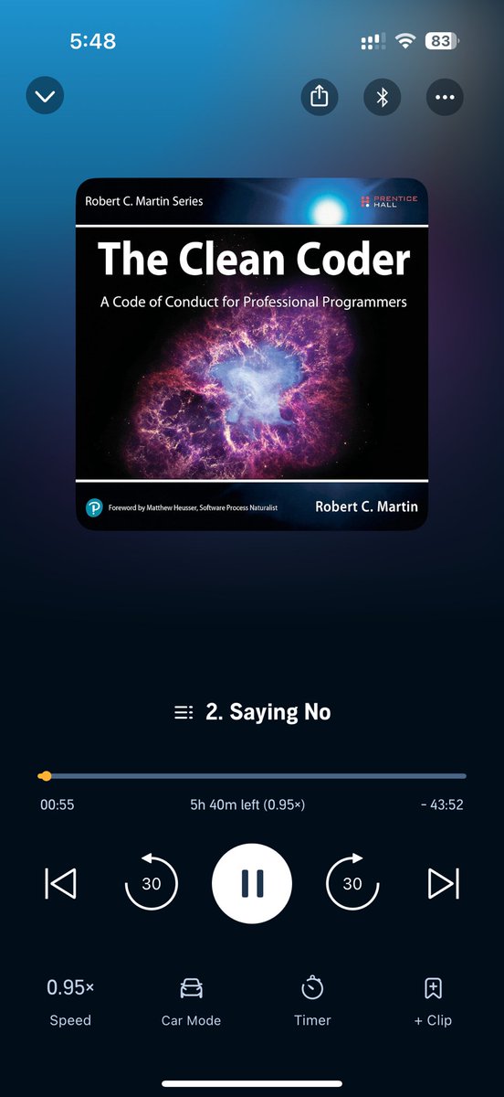 CodewithP's tweet image. Finally onto this timeless beauty after years of just thinking about it 🙌 
And must I say what a starting 💯 will snatch your attention from whatever else you’re doing.
Let’s do this ✅ 
#TheCleanCoder #book #SoftwareEngineering #Coding
