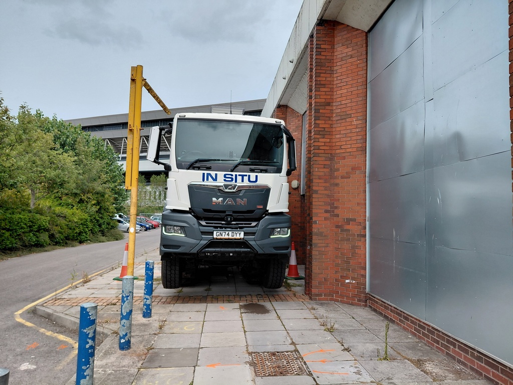 Good old 'Frank', CPT 026, one of our newest versatile track-truck CPT rigs, worked on a 3 day project in the South West of England to complete combined CPT and UXO tests #InSituSI #combinedcone #CPT #UXO #Frank