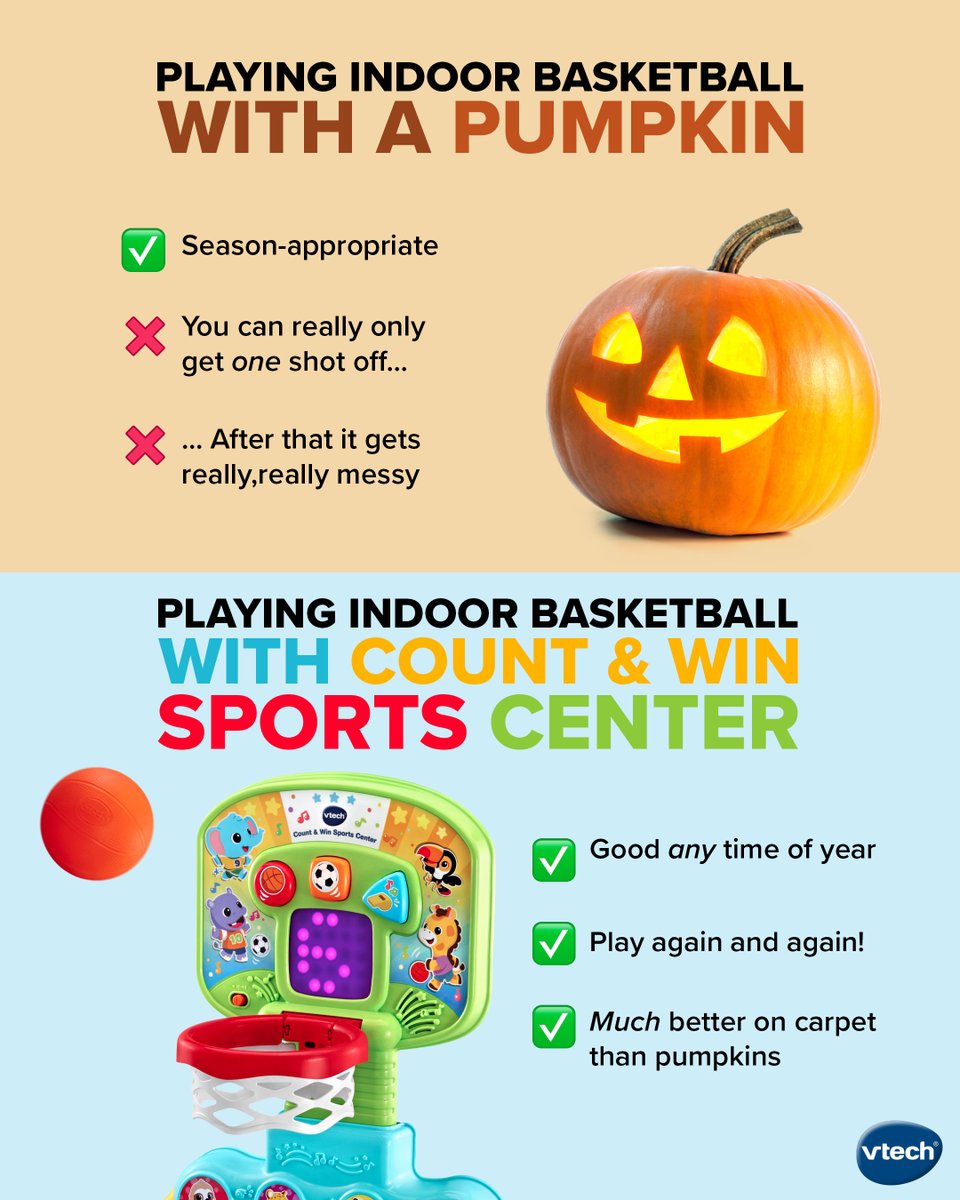 Look, not *everything* makes for a “Fun Fall Activity”. And that’s okay. 🎃⁣
⁣
Count &amp; Win Sports Center is always a slam dunk. Your carpet will thank you. 🏀