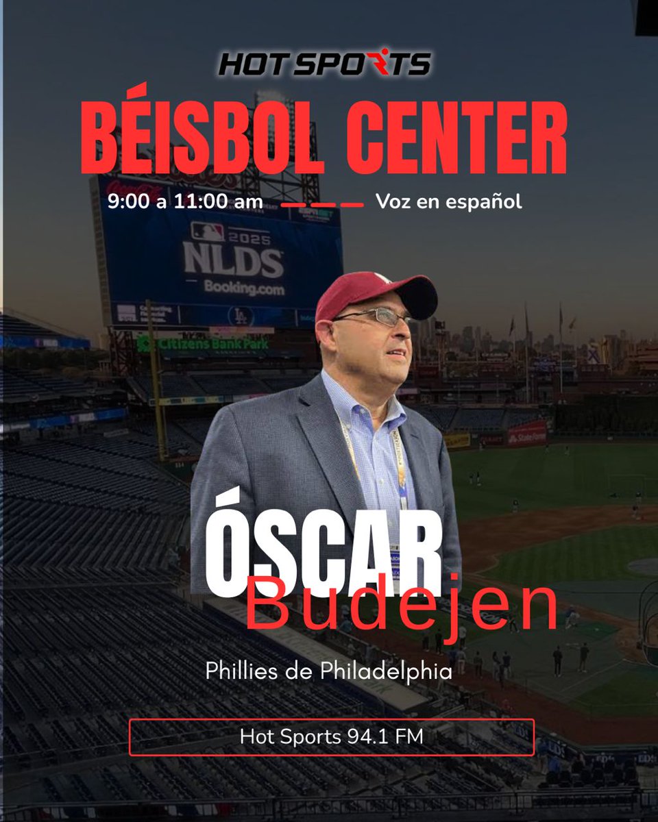 carlitosfeo19's tweet photo. Hoy en @beisbolcenter por @hotsports941 de los @TigresOficiales David Rodríguez y @OscarBudejen voz en español de los @Phillies ...entre 9 y 11 Am 

@ginergr #TonyCruz @rogerrojasveliz @carlitosfeo19 https://t.co/vbwNsnzjWC