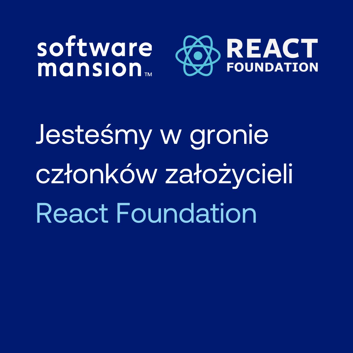 Wspólnie z <a href="/Meta/">Meta</a> i 5 innymi firmami zakładamy React Foundation!⚛️

Tworzymy nową organizację, dzięki której będziemy realnie wpływać na kierunek rozwoju technologii React i React Native i całego ekosystemu wokół nich. 

Więcej 👉 ir.swmansion.com/news/media