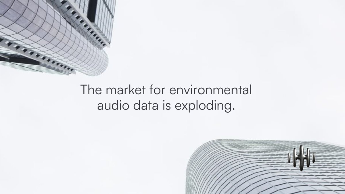The world is finally waking up to the value of sound. 📊

The market for environmental audio data is exploding: 
• $0.35B in 2023 → $23B by 2032 
• 44% CAGR 
• Voice AI alone is projected to surpass $100B

This isn’t a niche but it's a new asset class.

Silencio is building