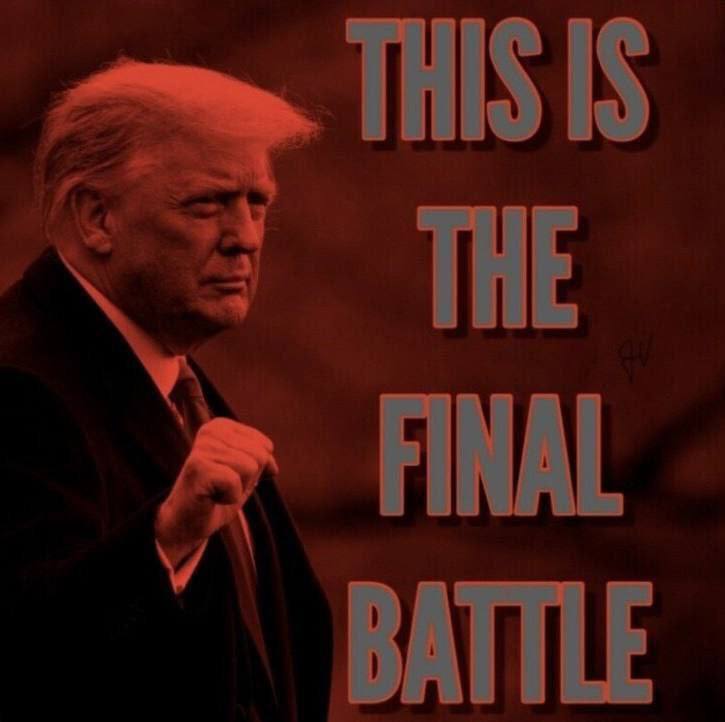 This is more than party politics.
This is about saving our land and people from those who wish us harm.
This is about preserving our REPUBLIC.
This is about LIFE, LIBERTY,and HAPPINESS.
This is about PROTECTING our children.
THIS IS ABOUT SAVING AMERICA.
THIS IS
THE FINAL
BATTLE.